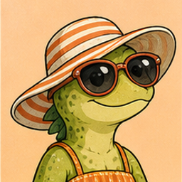 Lizus in a sun hat, ready for a beach escape